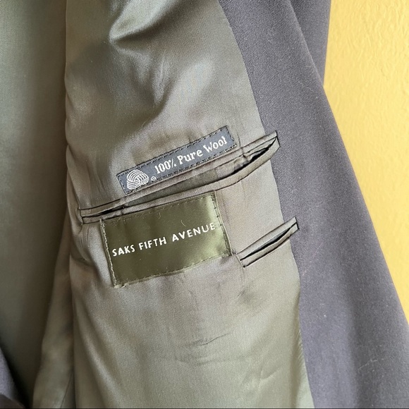 Vintage BURBERRY Men’s Navy Double Breasted Sports Coat Made in USA - Picture 5 of 10